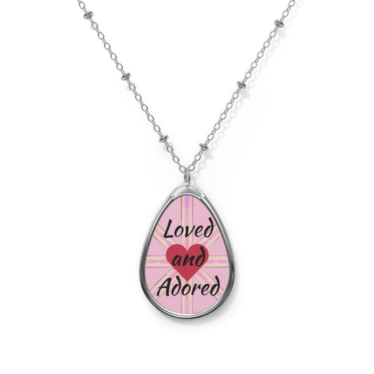 Loved and Adored Pink Oval Necklace