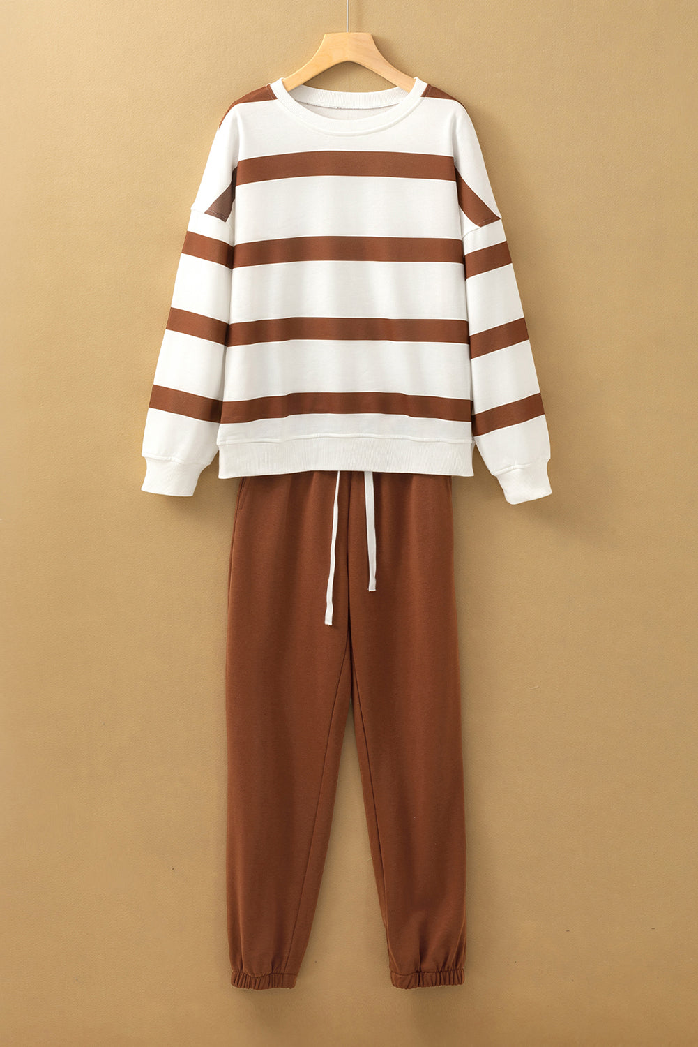 Women's Striped Pullover and Joggers Pants Set for Effortless Style