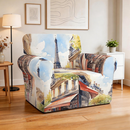 Paris France Eiffel Tower Single Seater Sofa Cover | Ships from USA