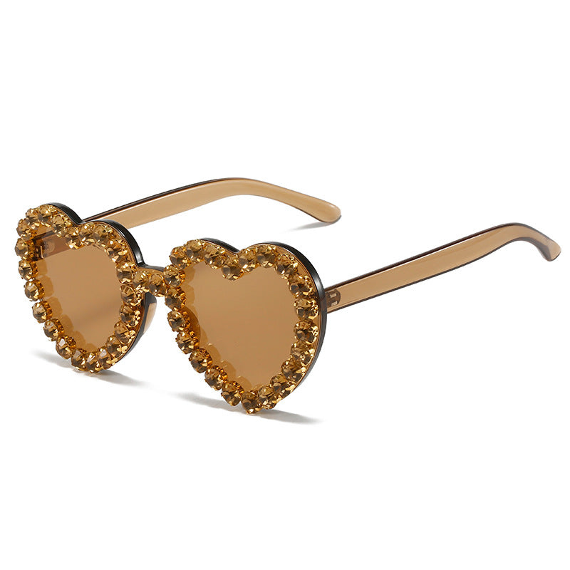 Heart Shaped Y2K Rhinestone Sunglasses