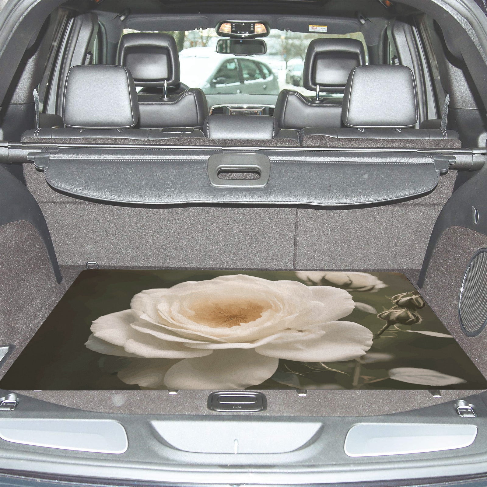 White Rose Car Trunk Mat 39.4x30inch