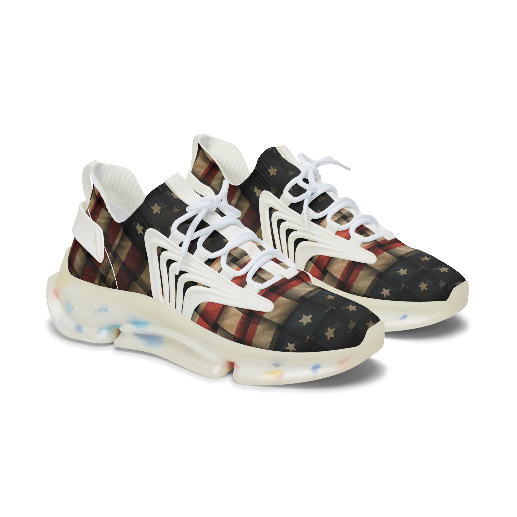 Women's Patriotic Basket Design Mesh Sneakers