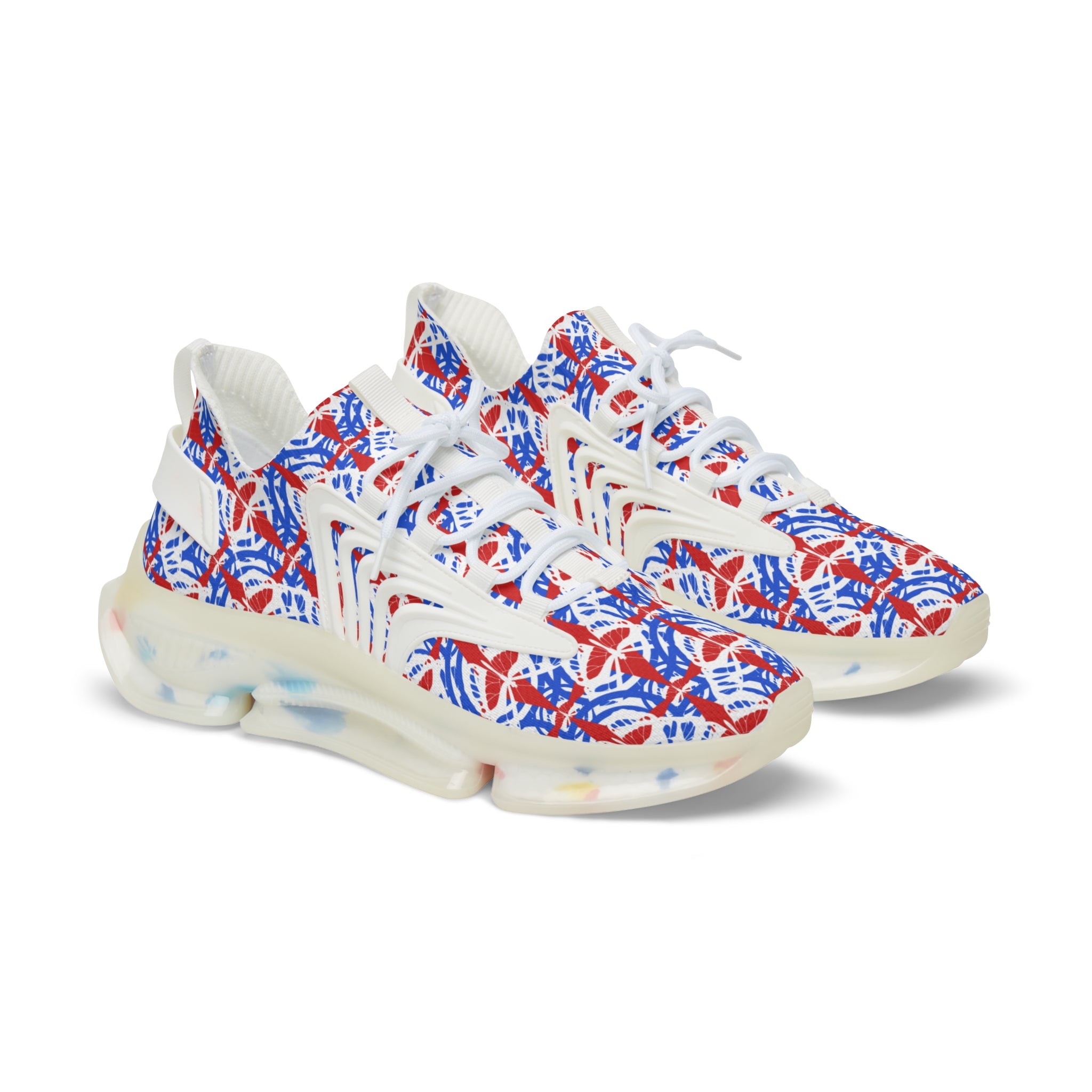 Men's Red White and Blue Mesh Sneakers