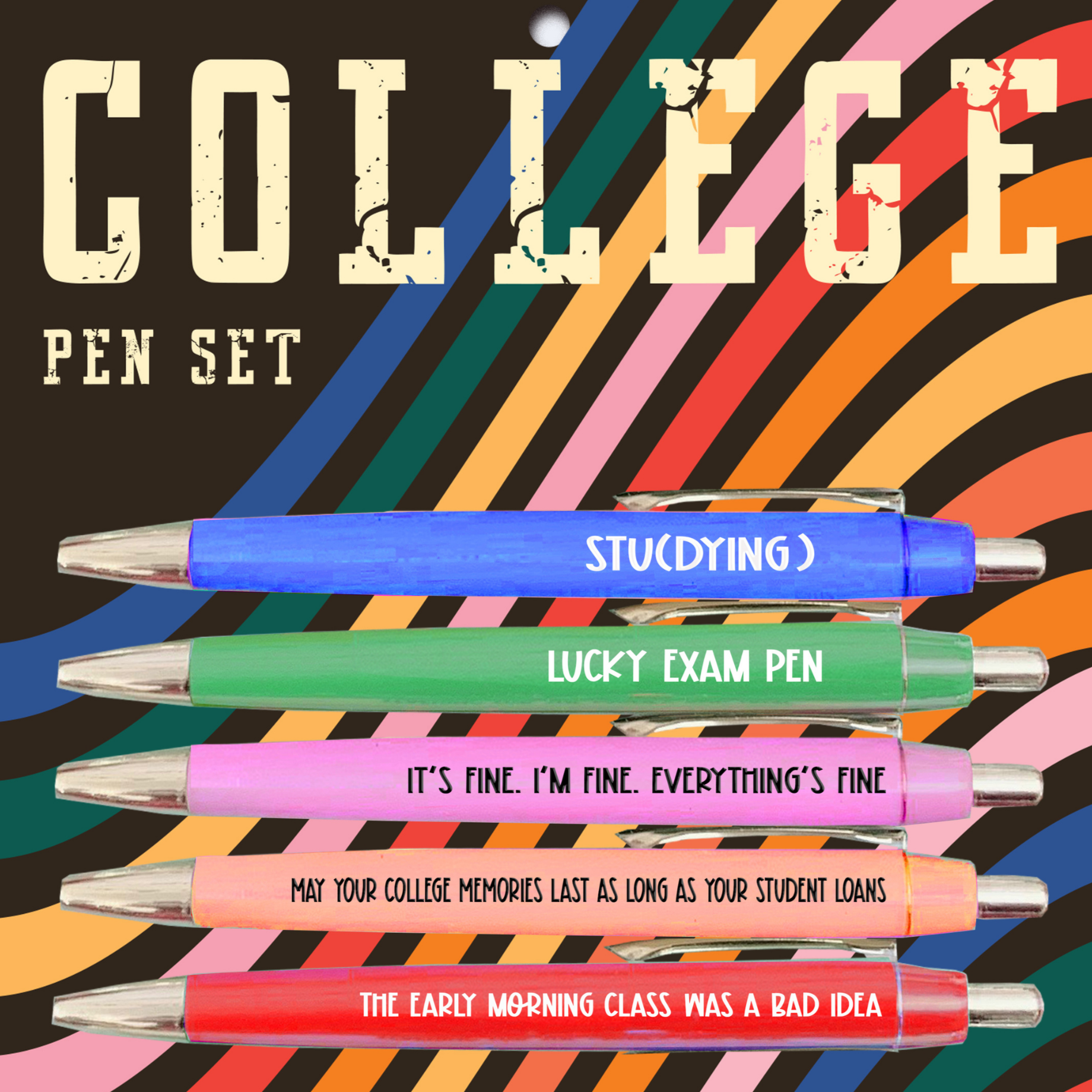 College Student Funny Ink Pen Set