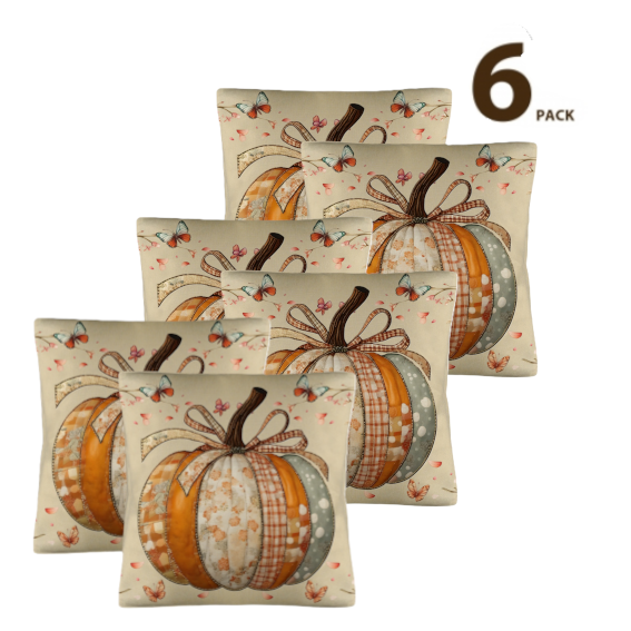Fall Patchwork Pumpkin Pillow Covers Throw Pillow Cases (Made in USA)