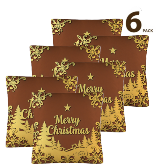 Merry Christmas Gold Scenery Pillow Cases Throw Pillow Covers 18 x 18inch