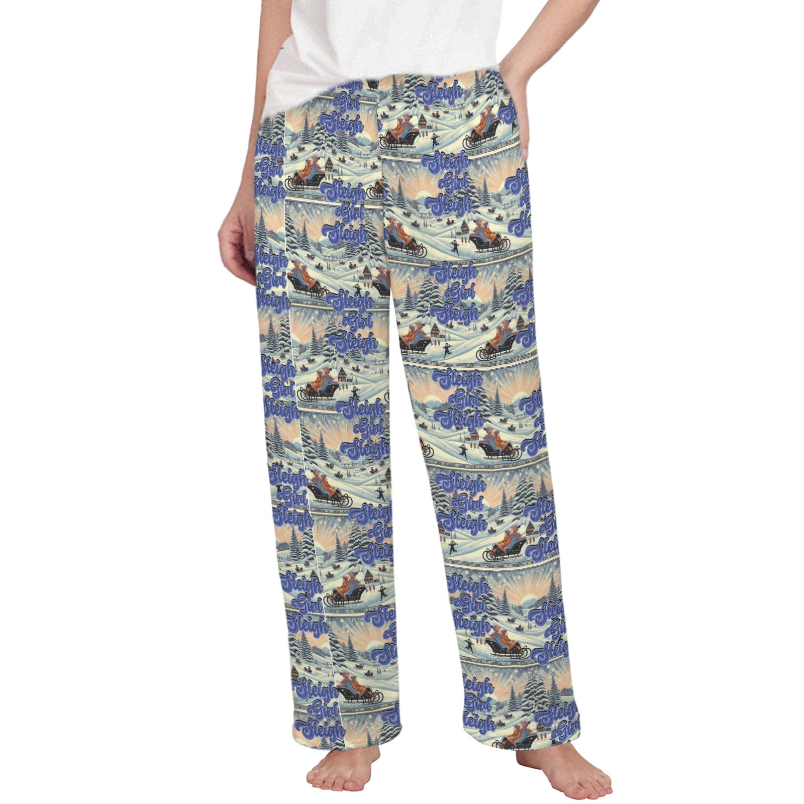Sleigh Girl Blue Women's Flannel Pajama Pants (Made in USA)
