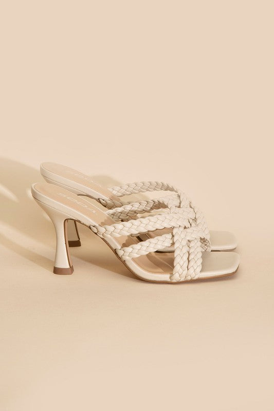 KELLAN-S Double Cross Braided Heel Sandals