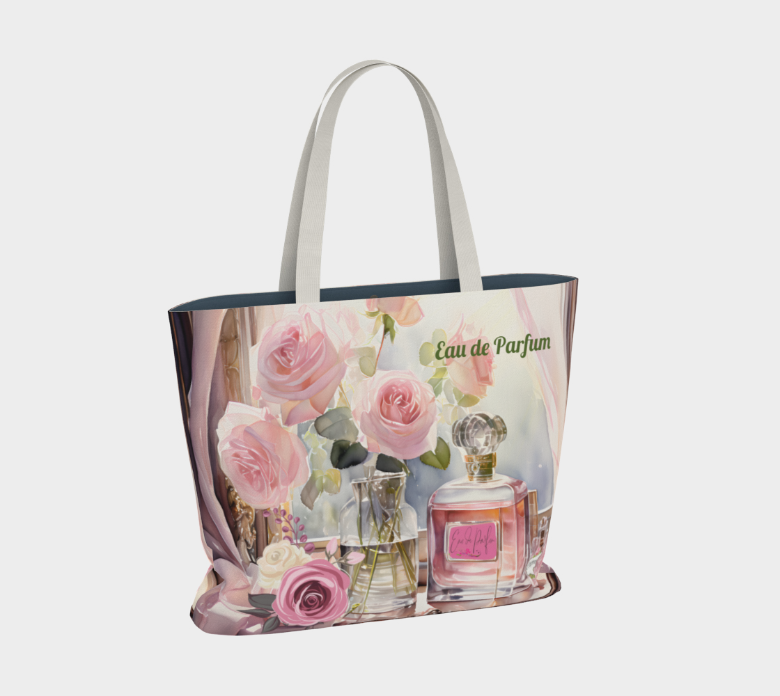 Eau de Parfume Pink Oversized Canvas Tote Bag