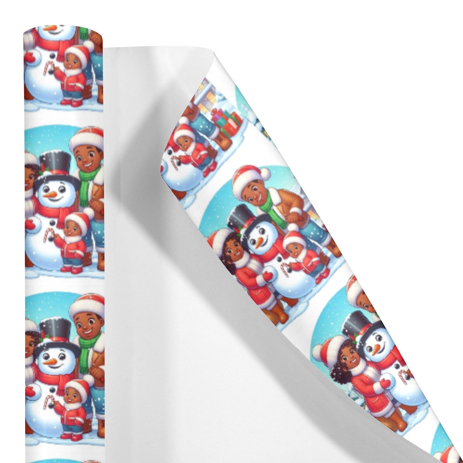 Christmas Family 2 Rolls of Coated Gift Wrapping Paper (Made in USA)