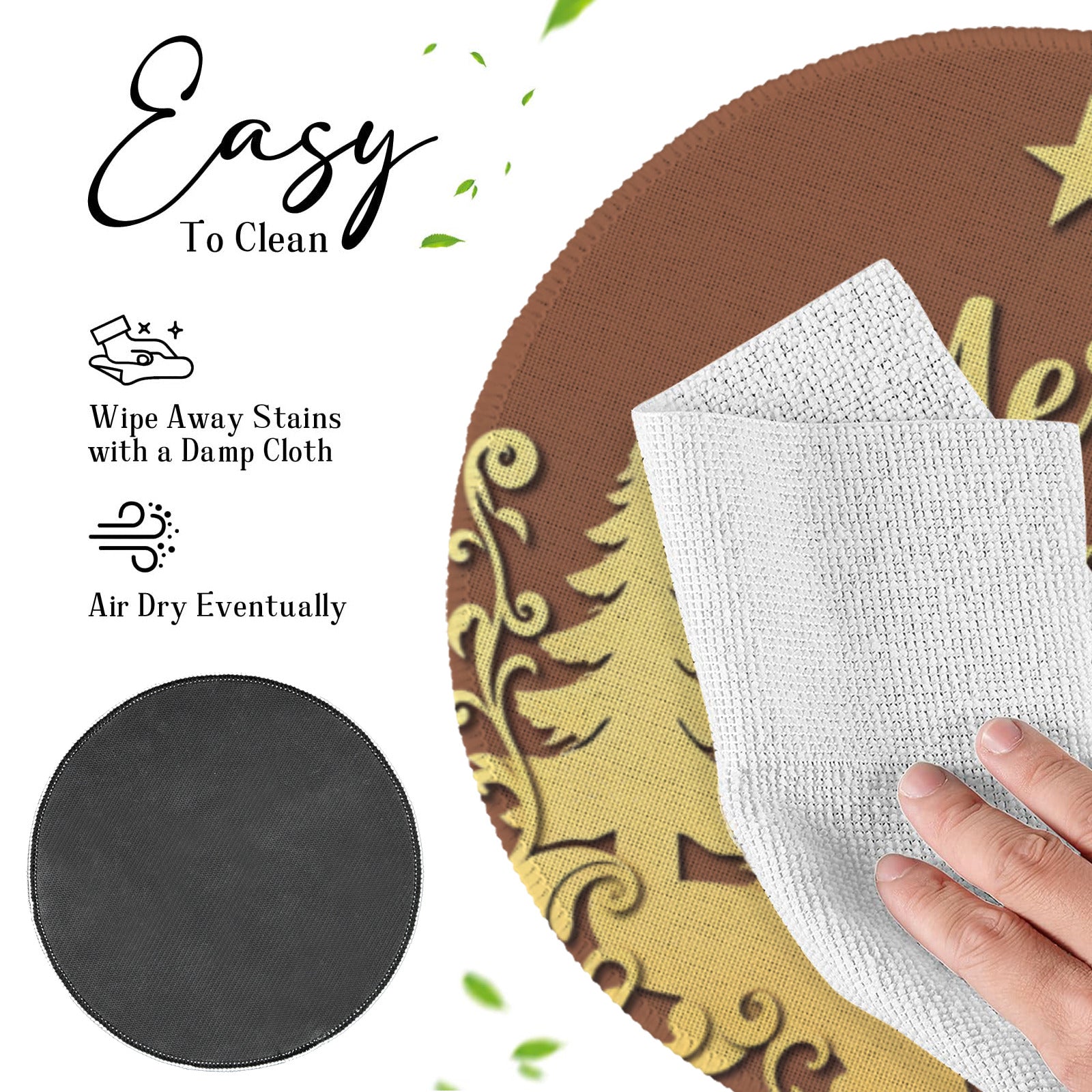 Merry Christmas Scenery Custom Round Placemats - 4 pack (Made in USA)