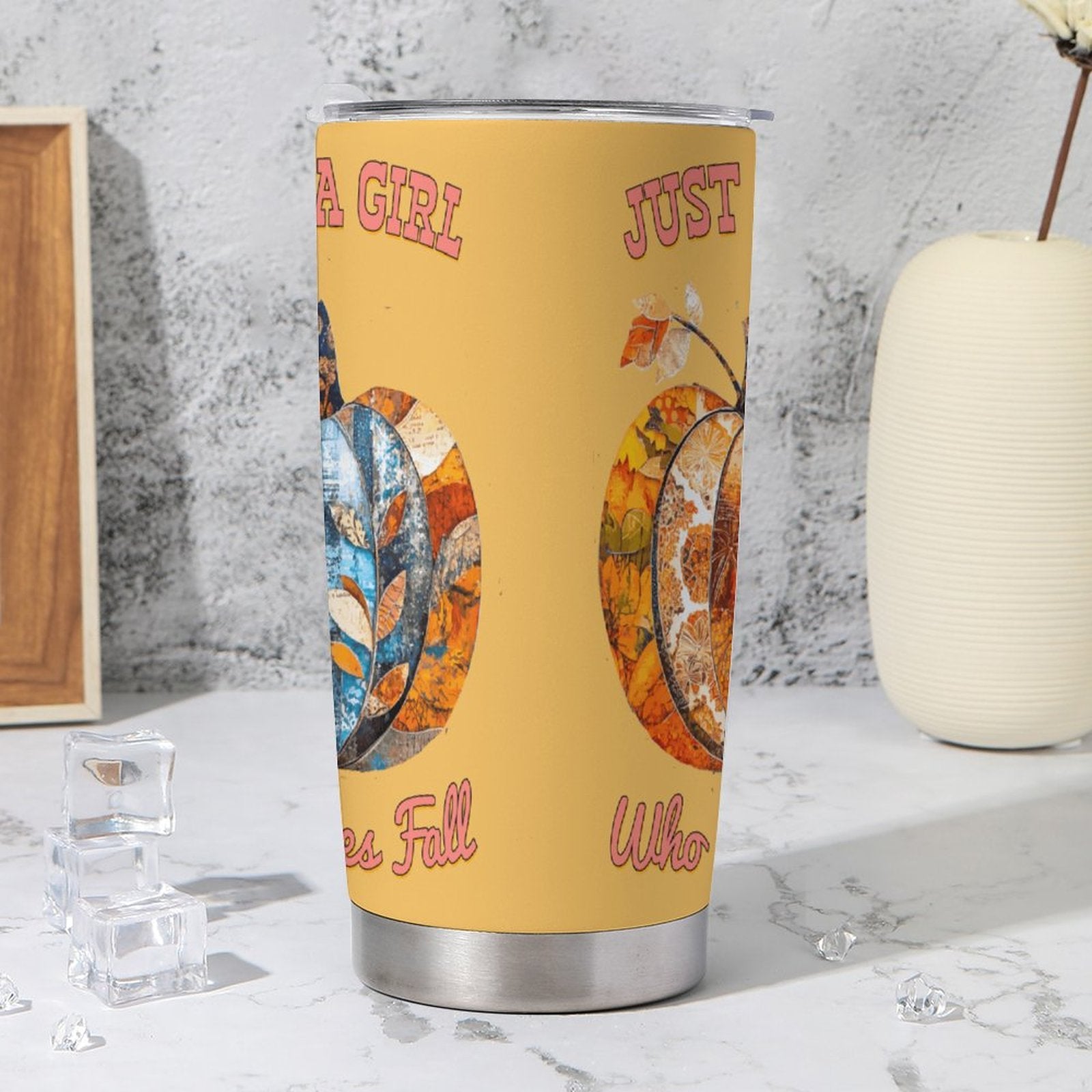 Just a Girl Who Loves Fall Pumpkins 20oz Insulated Stainless Steel Cup with Lid