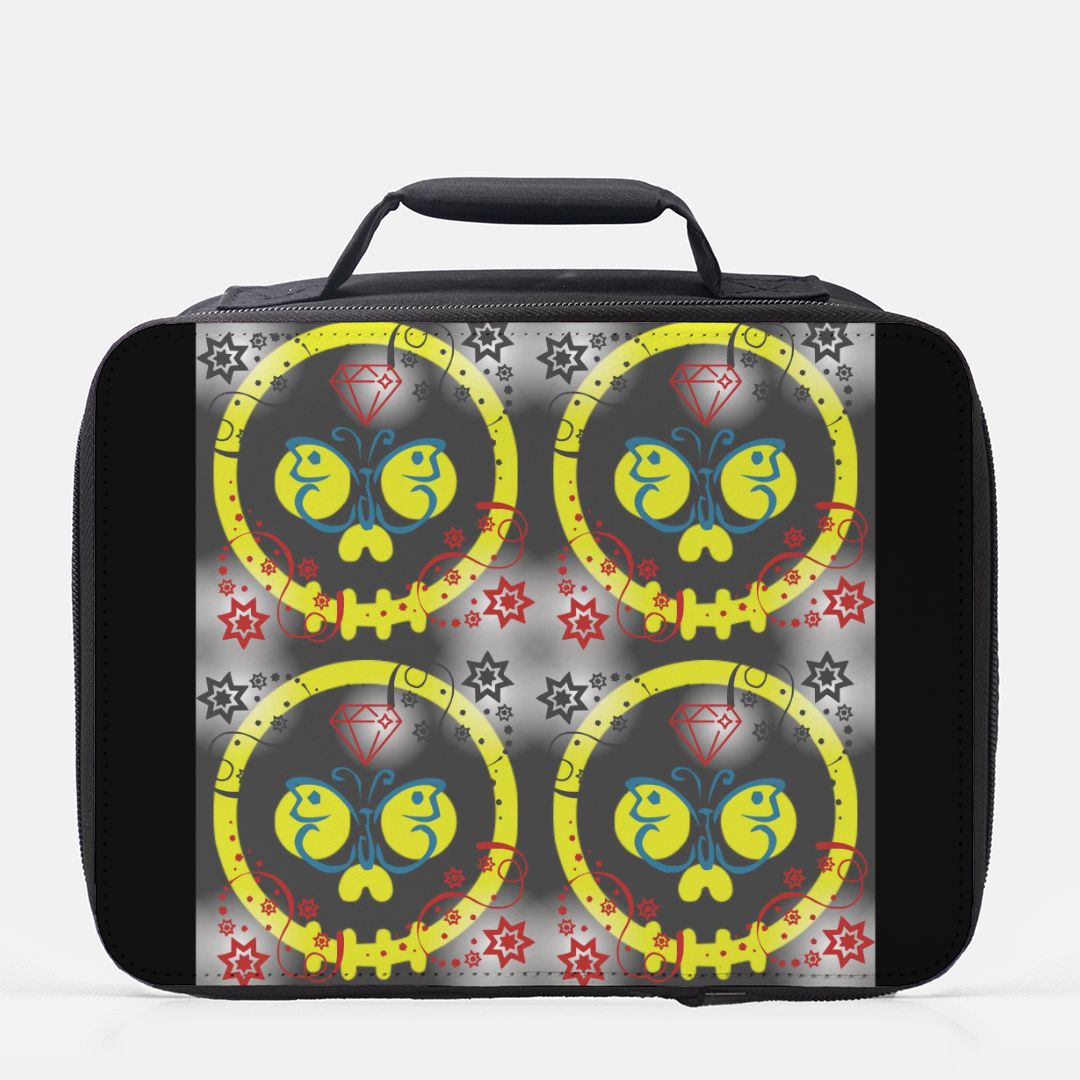 Graffiti Style Yellow Skulls Insulated Lunch Box
