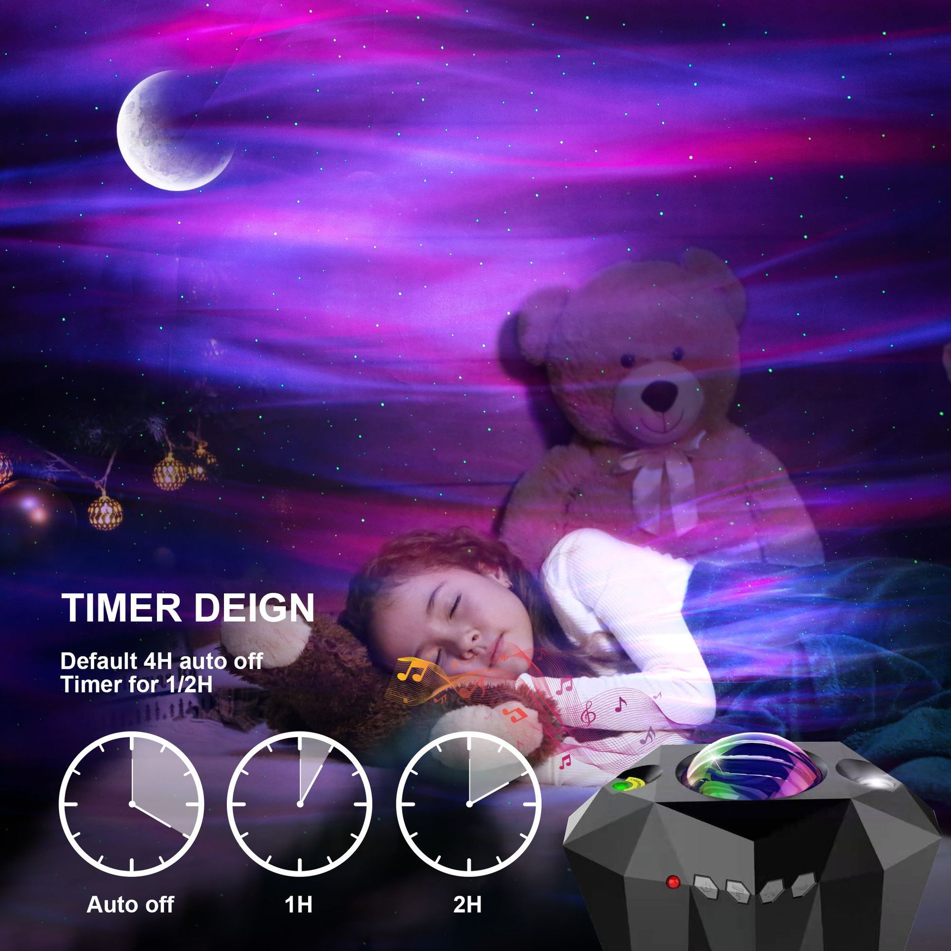 Bluetooth Music and Star Projector Lamp Set