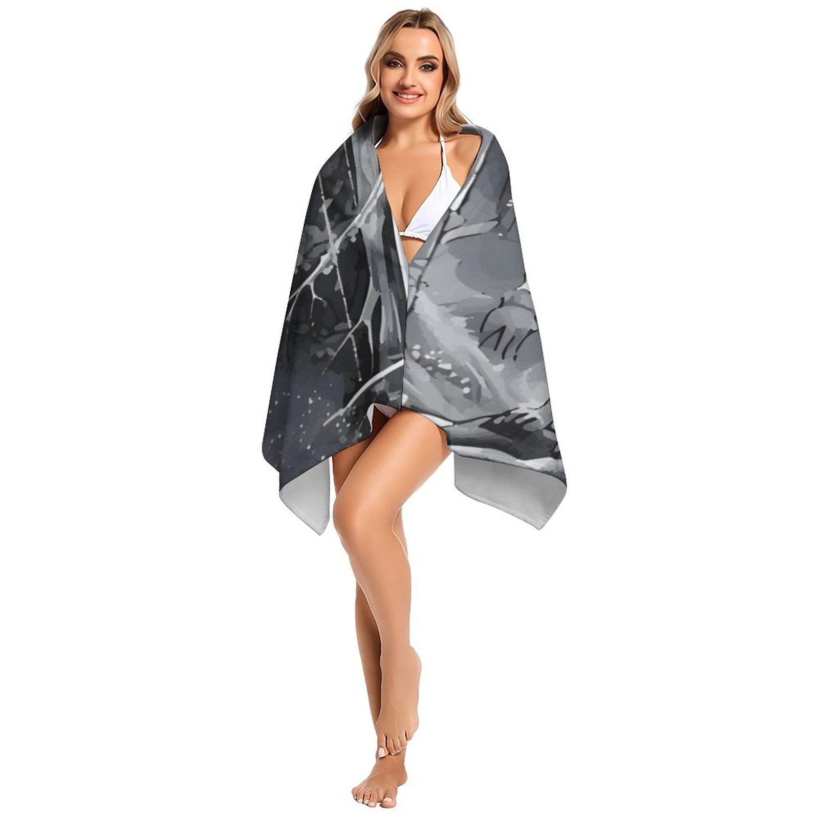 Ethereal Wolf in the Moonlight Beach Towel - 61.4