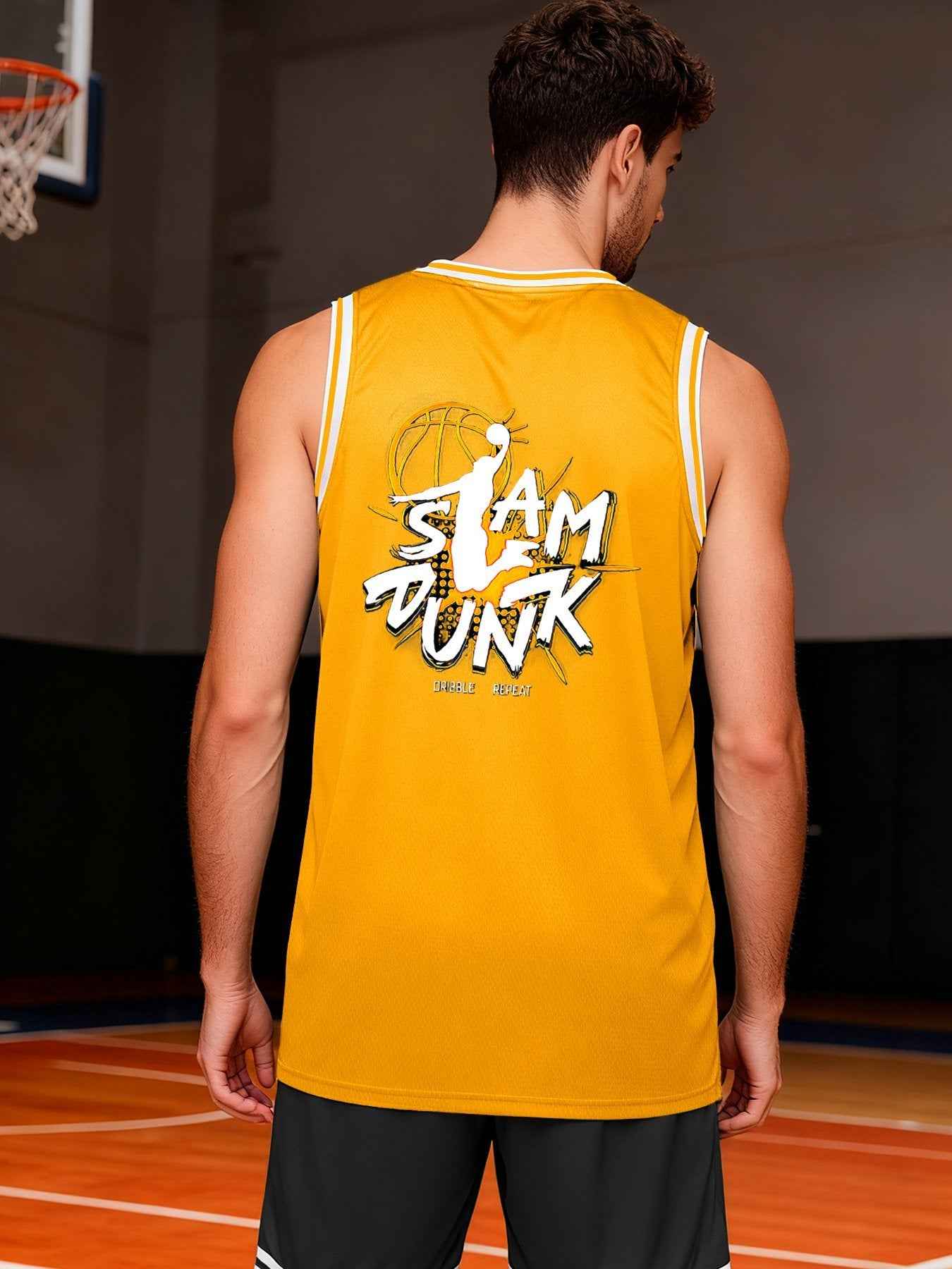 Slam Dunk Adult Yellow Basketball Jersey | Ships From USA