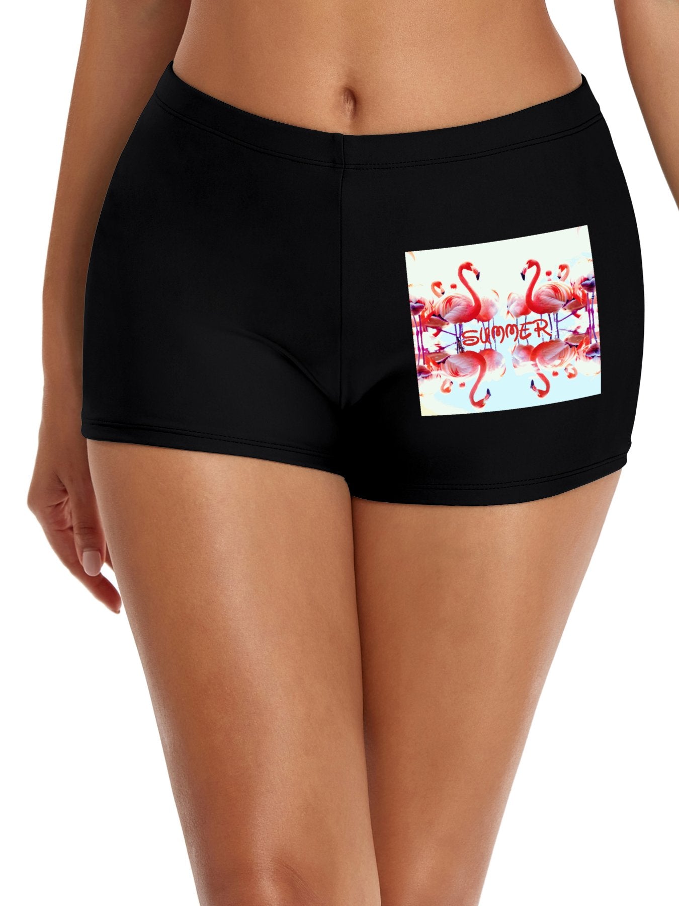 Pink Flamingos Summer Design Boxer Brief Boyshorts for Women