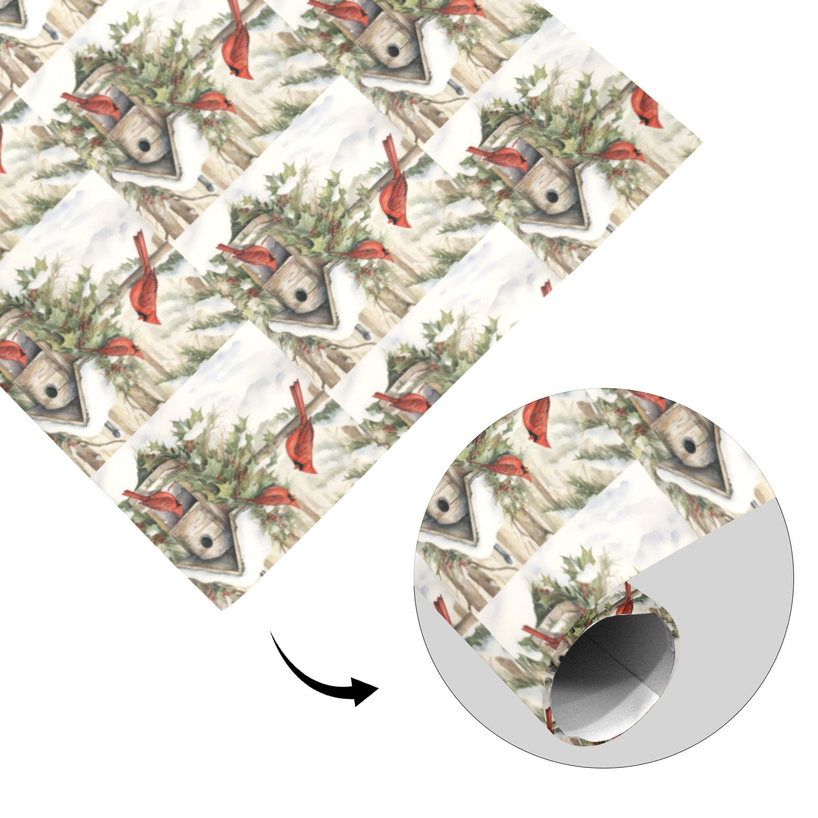 Red Birds in the Snow Coated Gift Wrapping Paper (Made in USA)