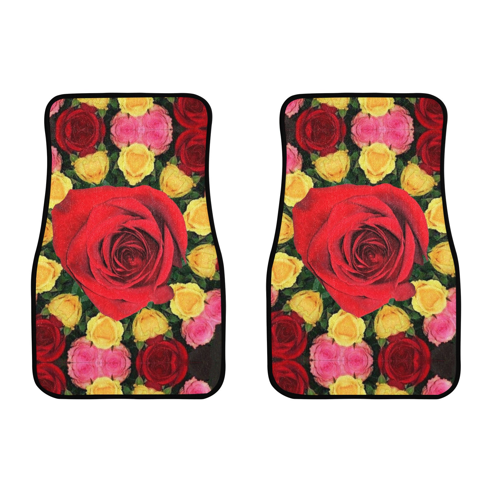 Red and Yellow Roses Front Car Floor Mat (2pcs)