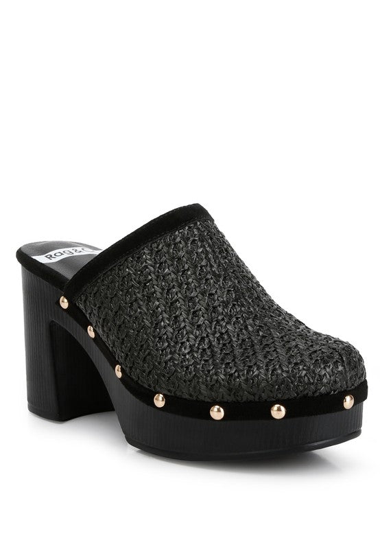 Women's Jeydena Raffia Platform Clogs