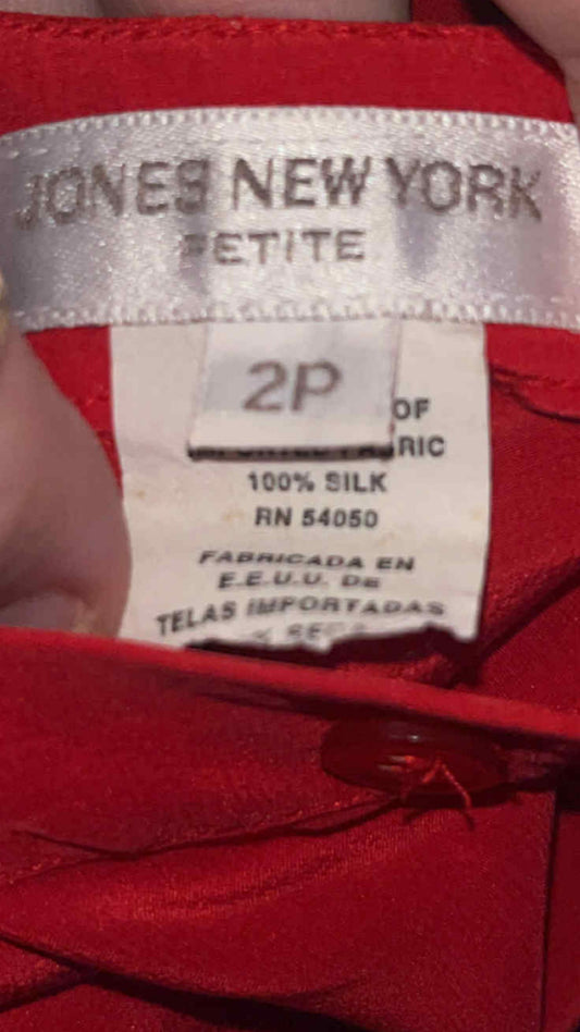 Jones New York Petite Red Shirt - size 2p