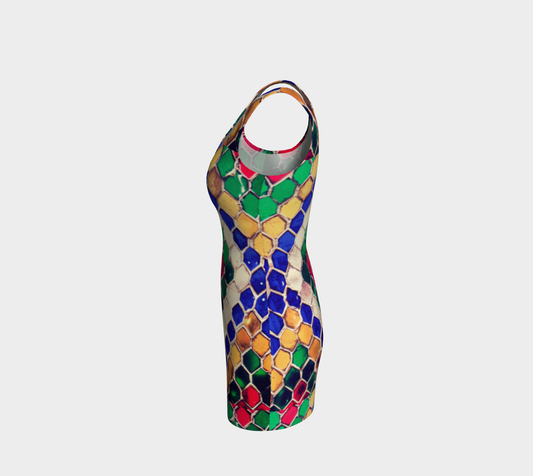 Colorful Diamond Pattern Mini Bodycon Dress