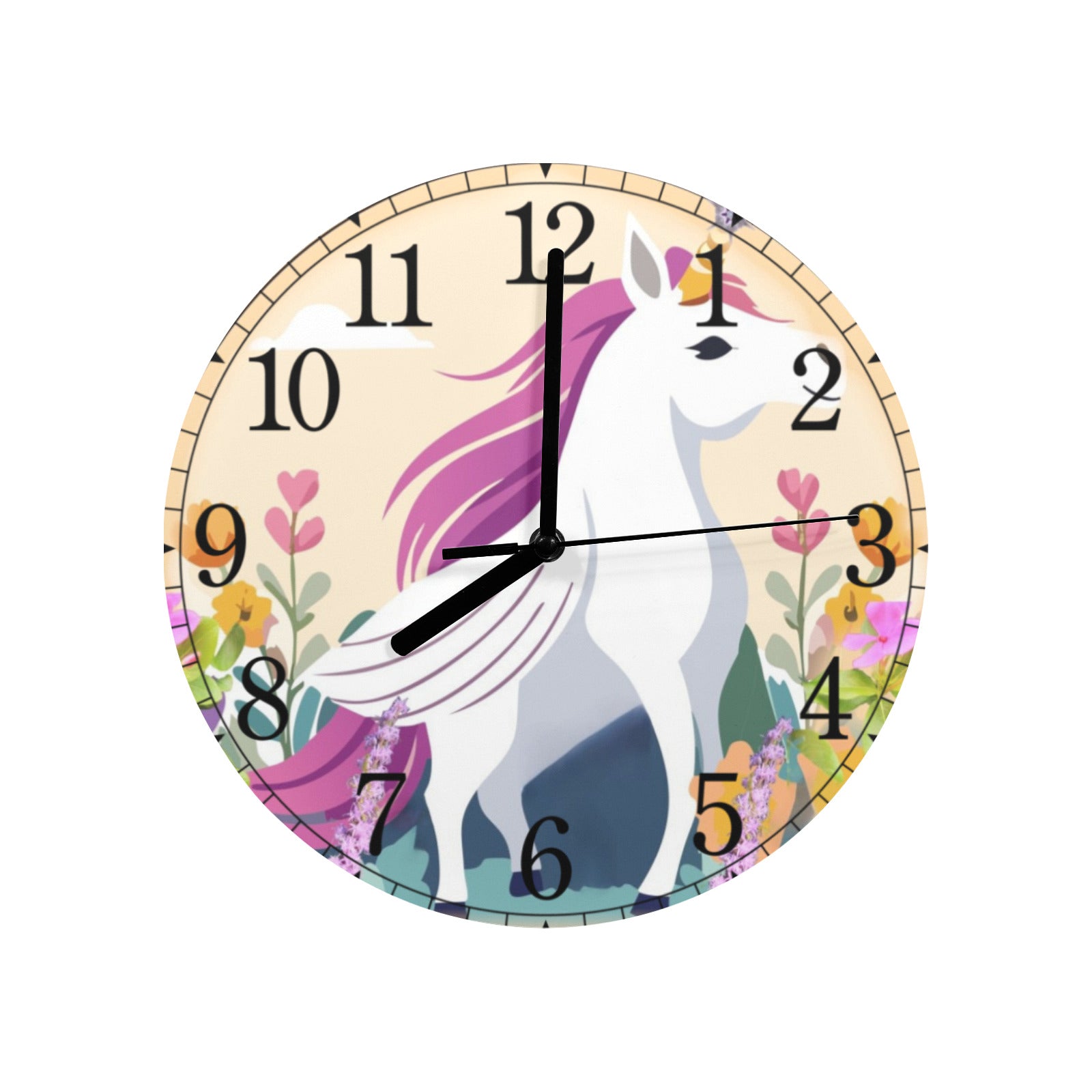 Unicorn with Wings Personalized Wall Clock(Made in USA)