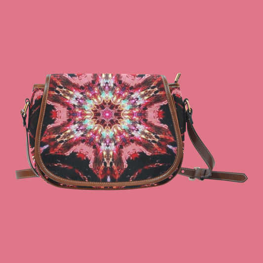 Bolso Saddle con diseño de pedrería de mujer de color rosa