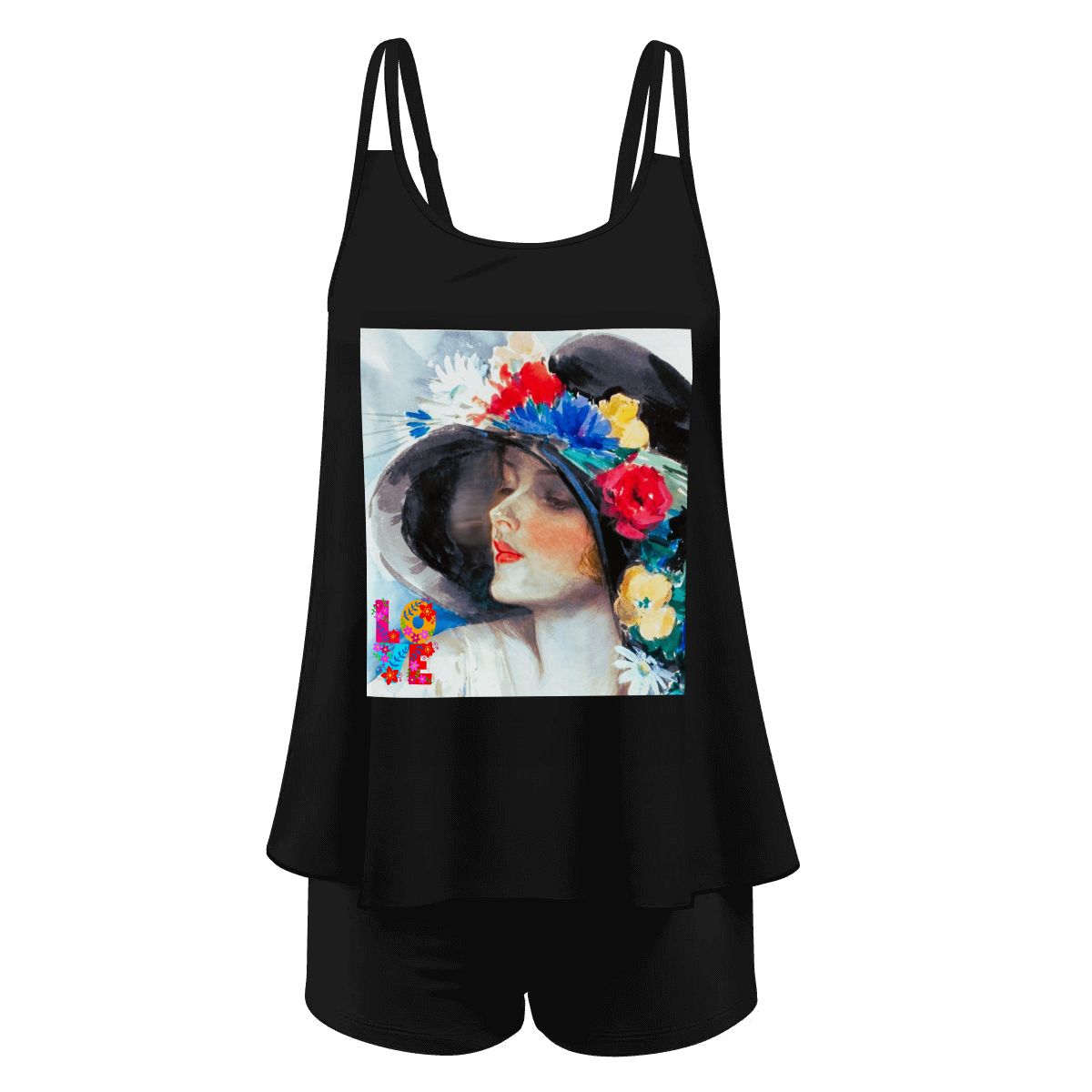 Women's Fashionable Lady Floral Elegance 2-piece Swimsuit with Straps (Made in USA)