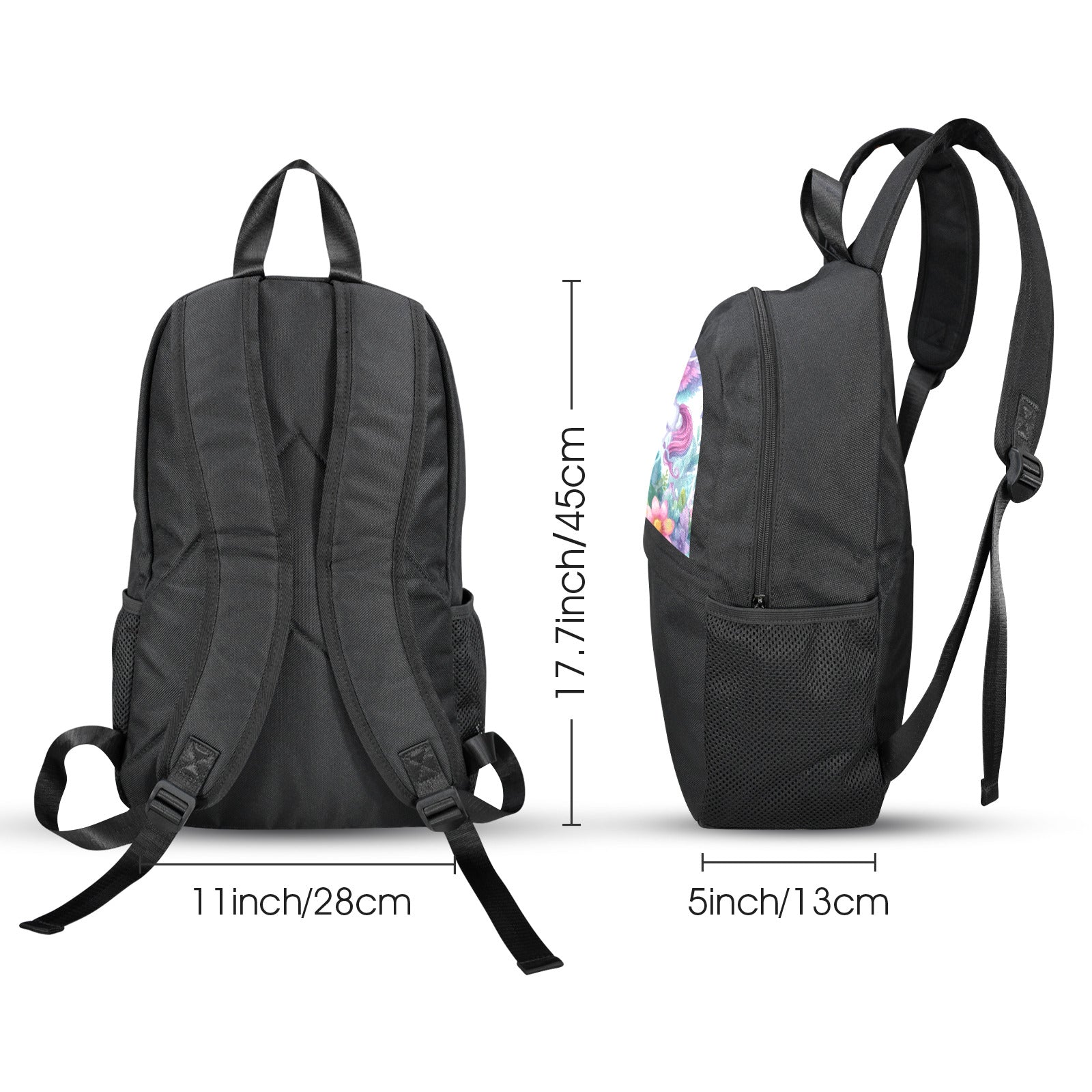 Unicorns and Castle Casual Backpack (Upper Part Printing) (Model 1753)