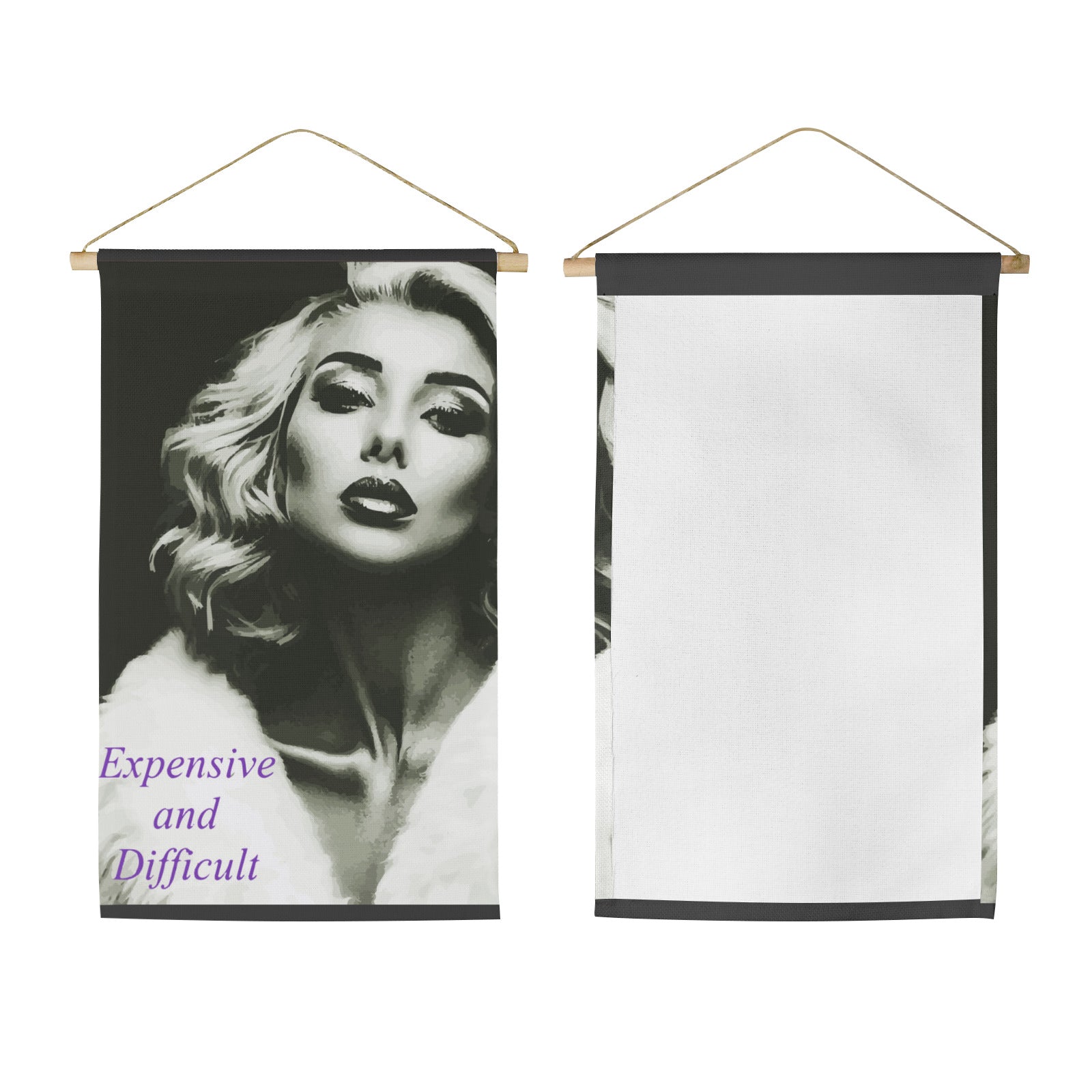 Expensive and Difficult Woman Linen Hanging Wall Art