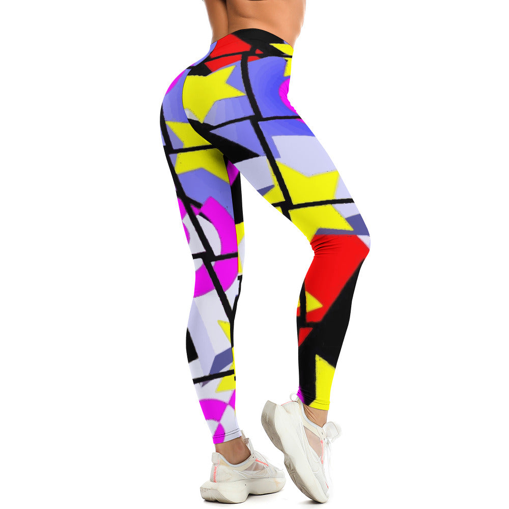 Women's Printed Designs Fitted Yoga Pants Leggings