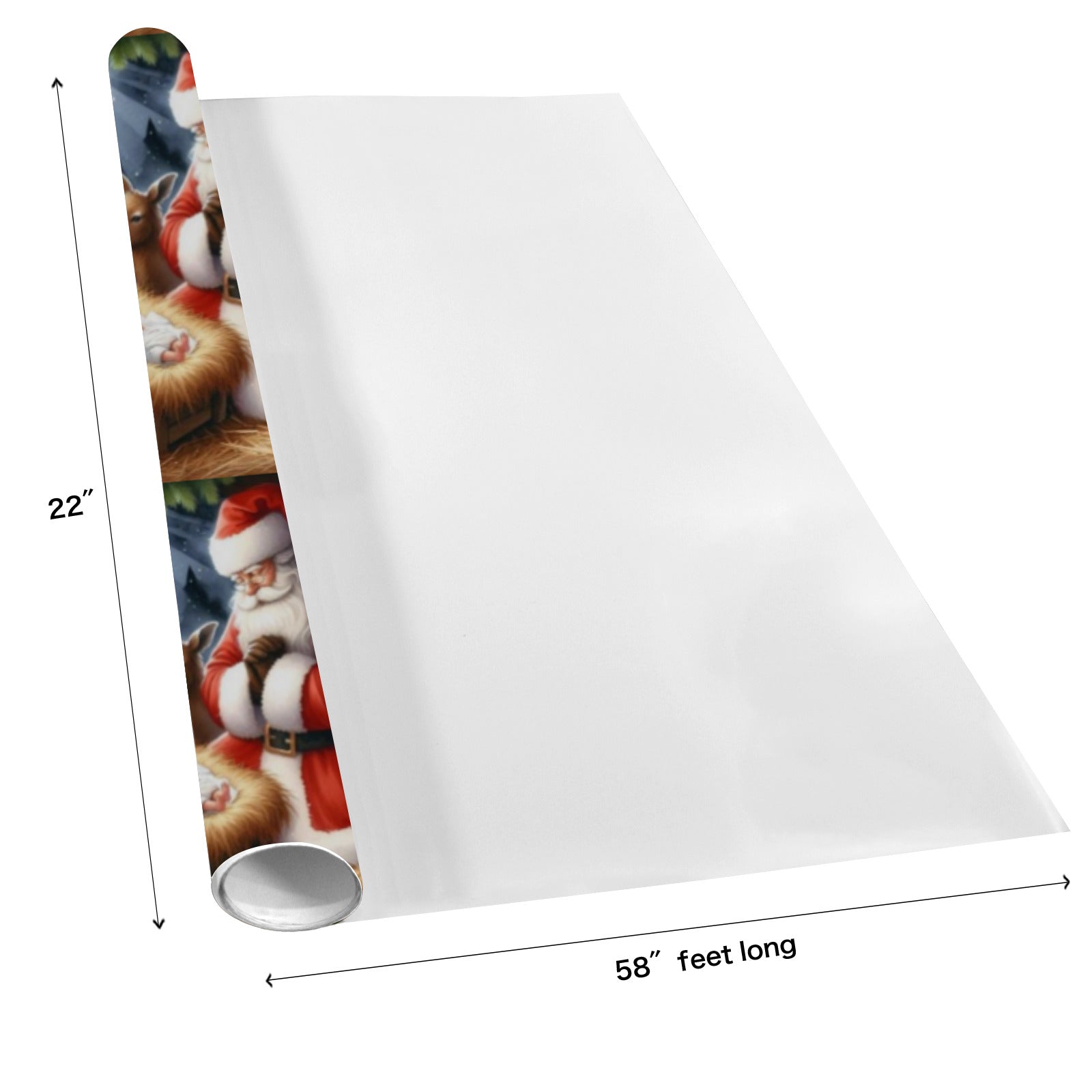 Santa with Baby Jesus Coated Gift Wrapping Paper (Made in USA)