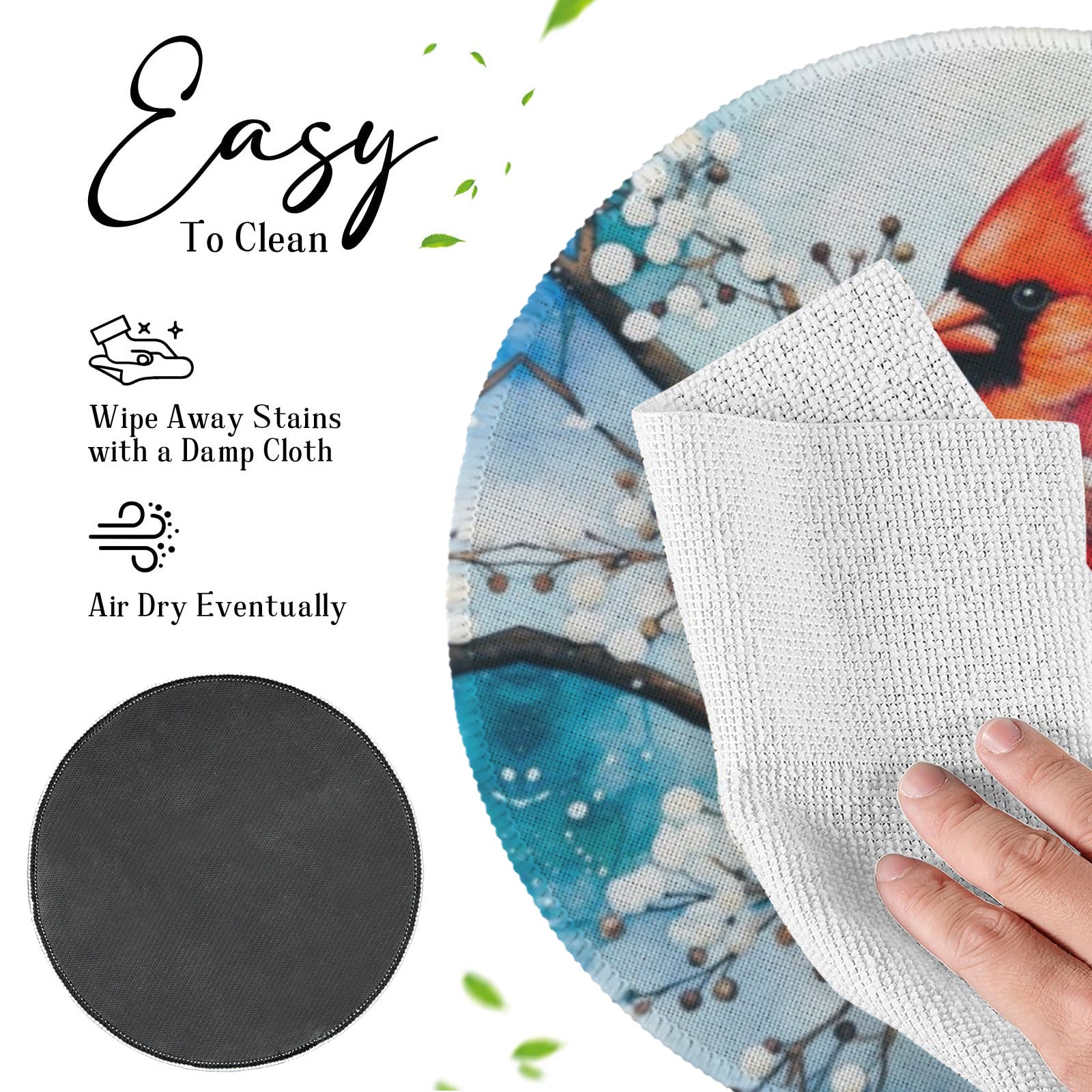 Red Bird in the Snow Custom Round Placemat - 4 pack (Made in USA)
