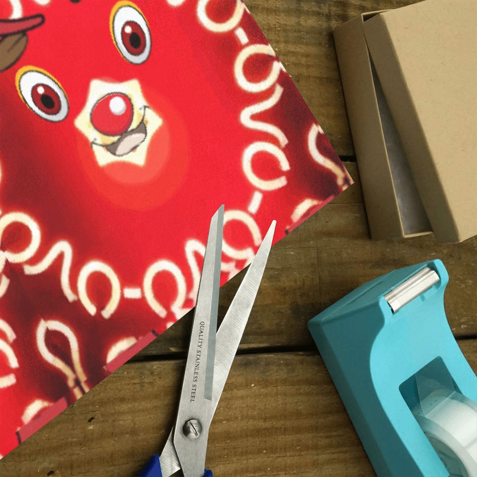 Rudolph Face Holiday Gift Wrapping Paper 58