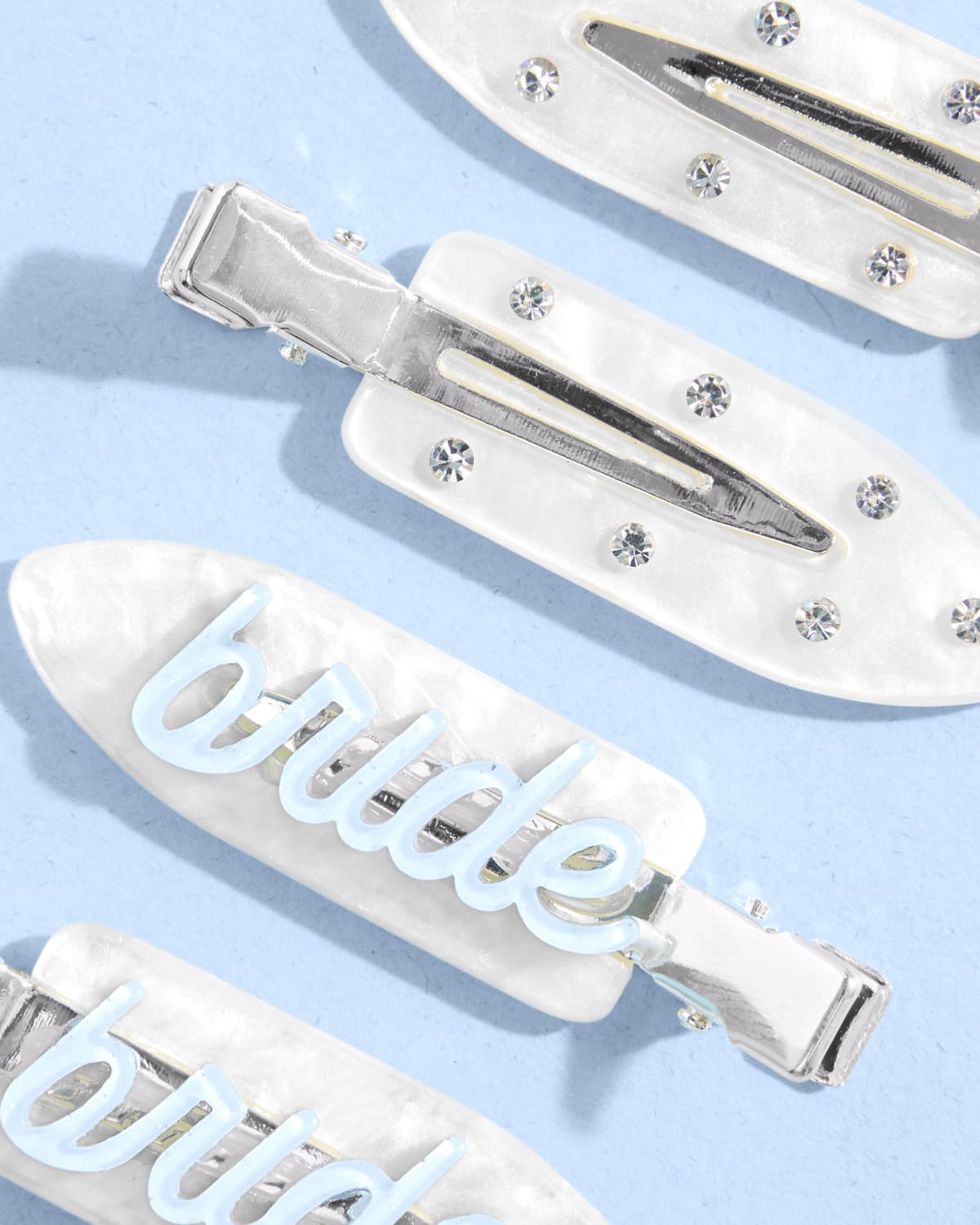 Fetti Blue White Bridal Beauty Hair Clips - 4 pieces