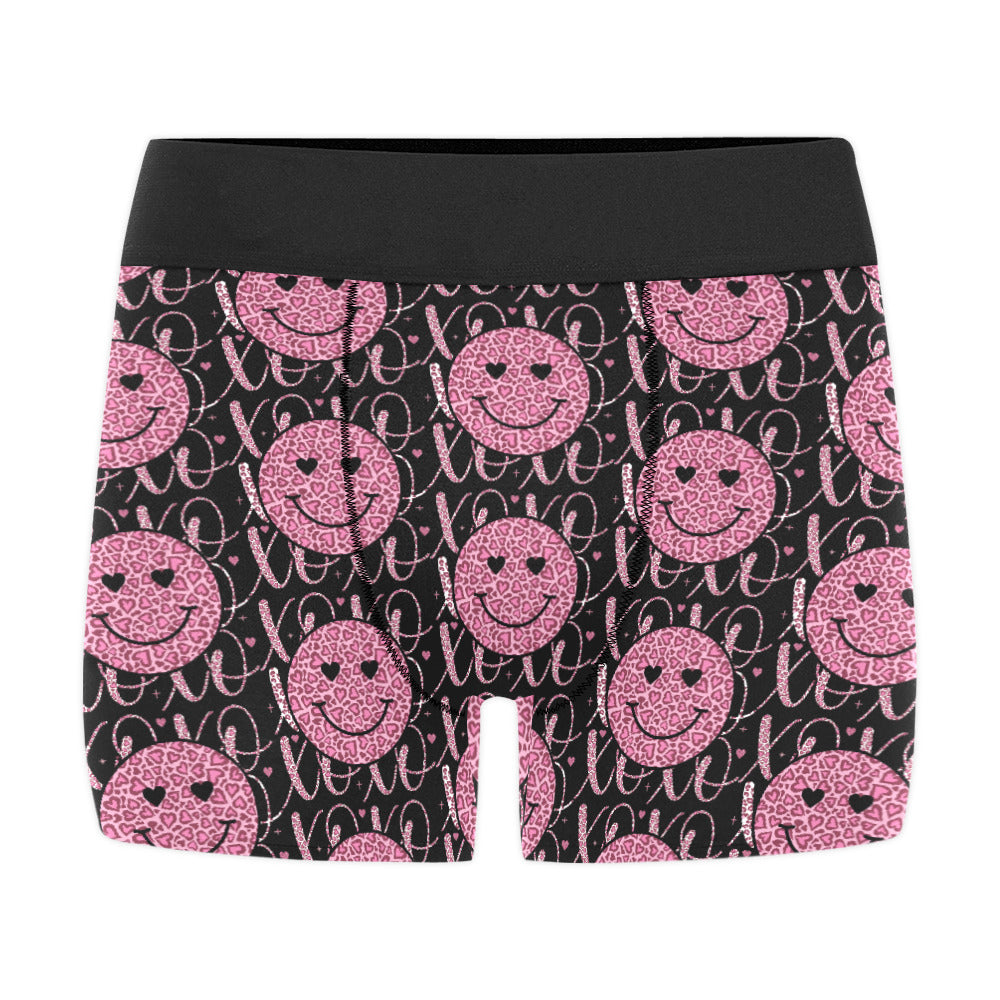 XO's Happy Face Valentine's Day Men's Printed Underwear Boxer Briefs (Made In USA)