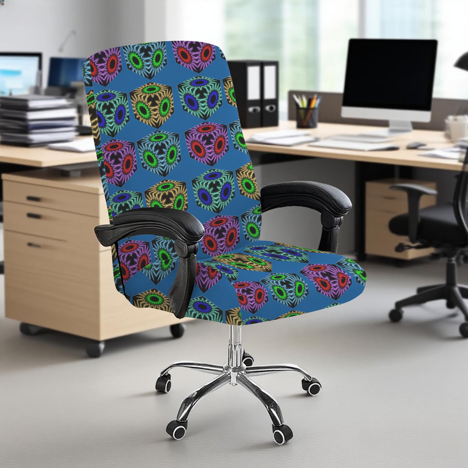 Colorful Cubes Office Chair Cover | Ships from USA