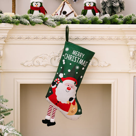 Merry Christmas Characters with Legs Hanging Stocking