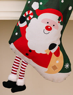 Merry Christmas Characters with Legs Hanging Stocking