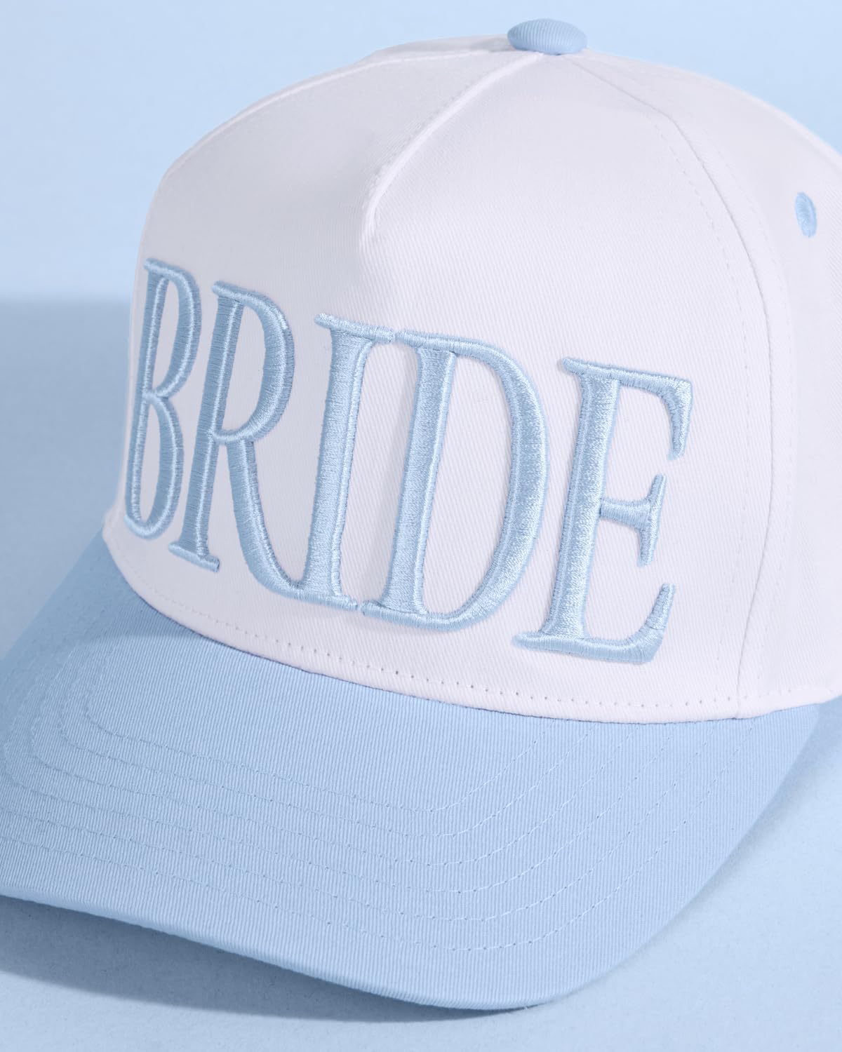 Fetti White + Blue Bride Trucker Hat | Bachelorette Accessory, Bridal Headwear, Bach Party Decorations, Bridesmaid Gift, Wedding Cap