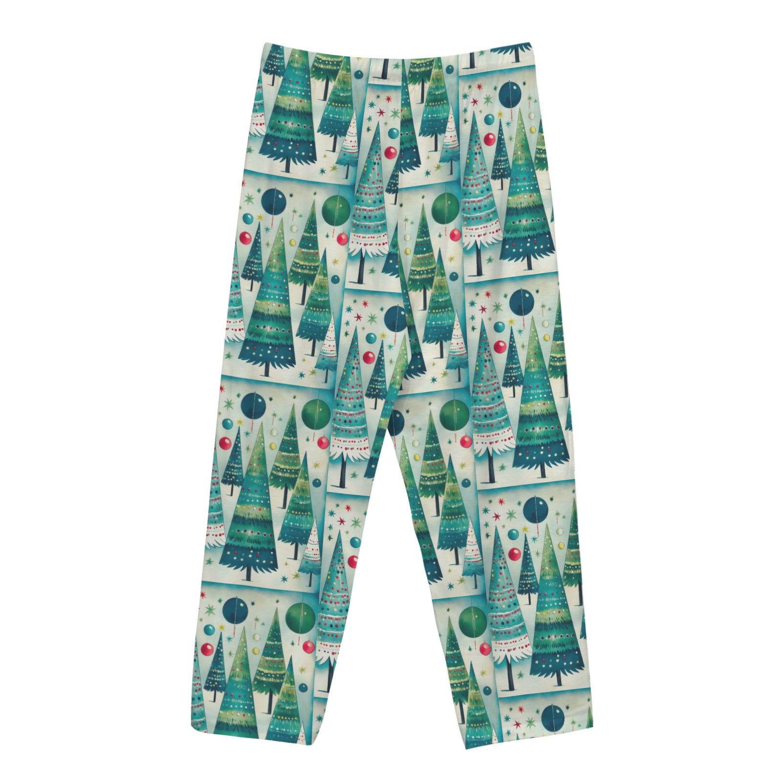 Vintage Christmas Trees Women's Drawstring Lounge Pants Without Pockets (Model L84)