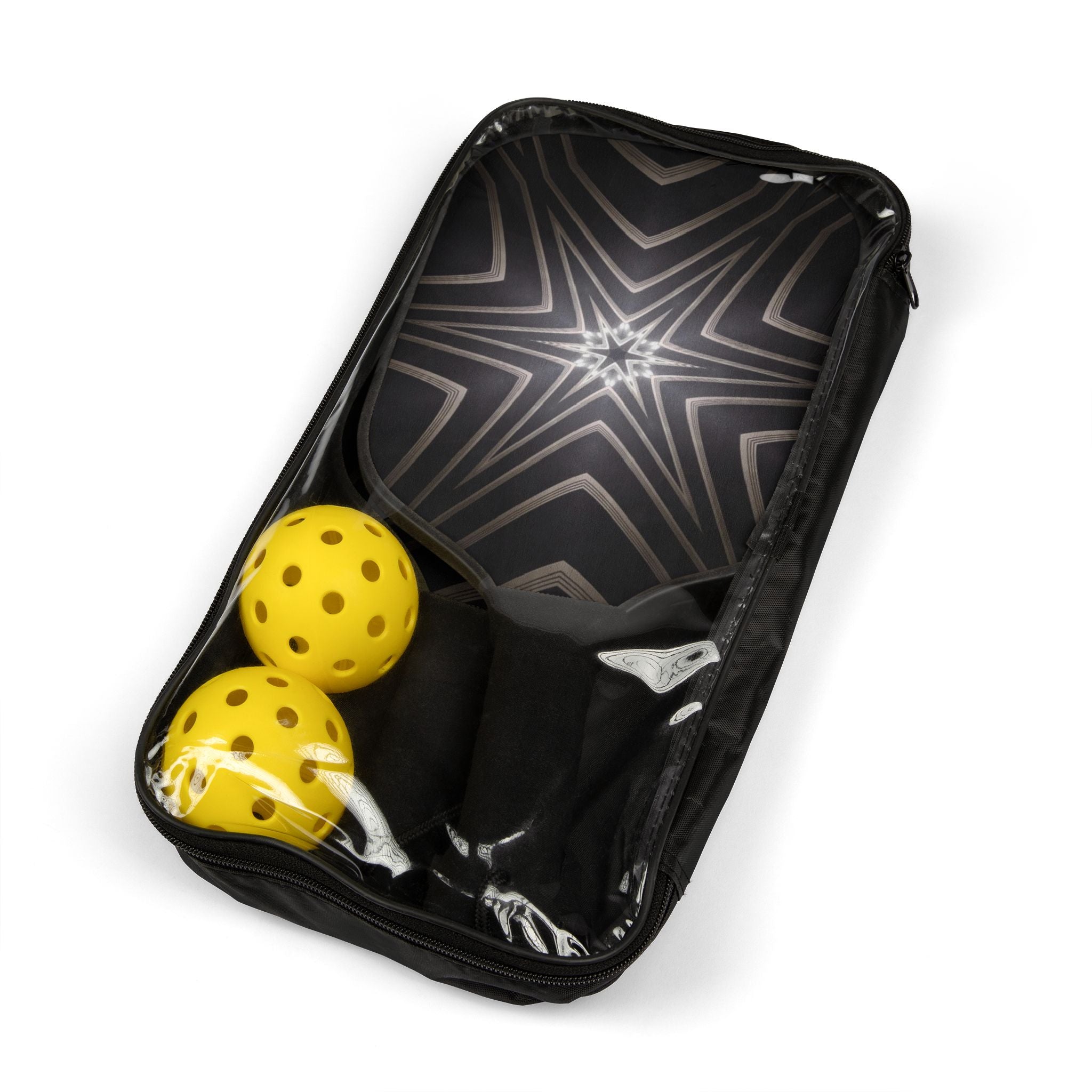 Glowing Star Pickleball Kit includes Ball and Paddles