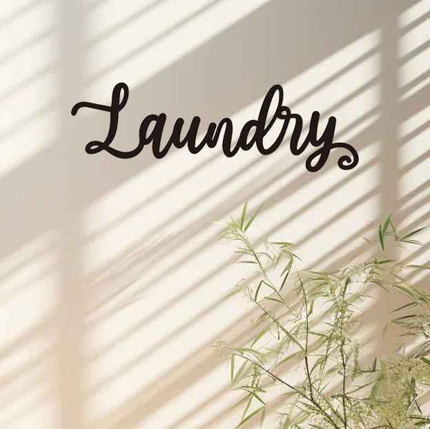 Vintage Industrial Metal Wall Sign For Laundry Room & Garage