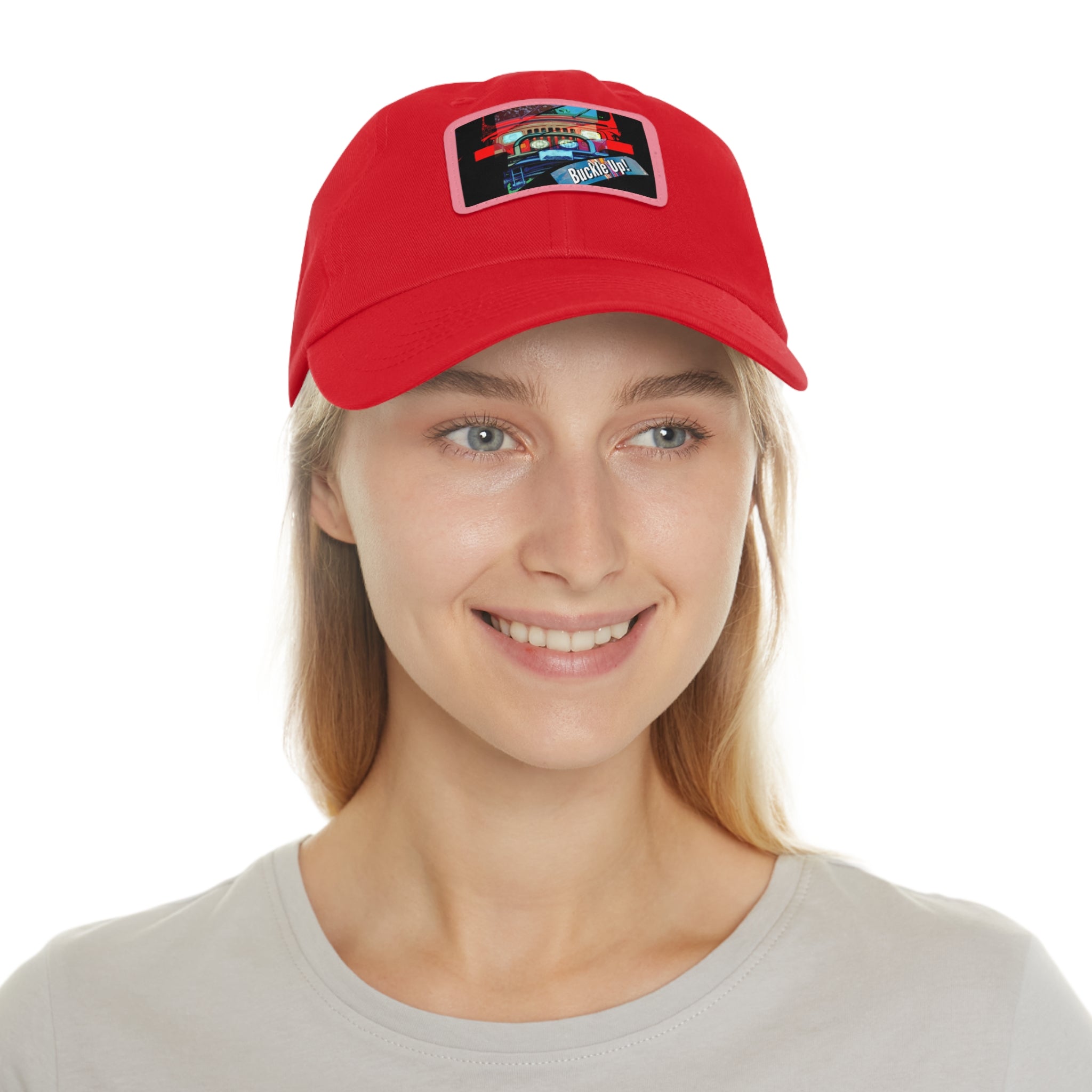 Buckle Up!  4 Wheel Drive Hat with Rectangle Leather Patch - Shell Design Boutique