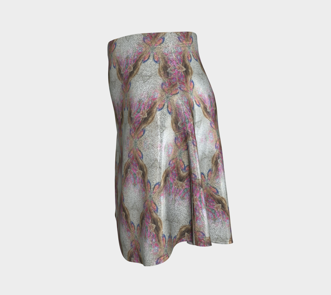 Pink Pattern Glitter Flared Skirt