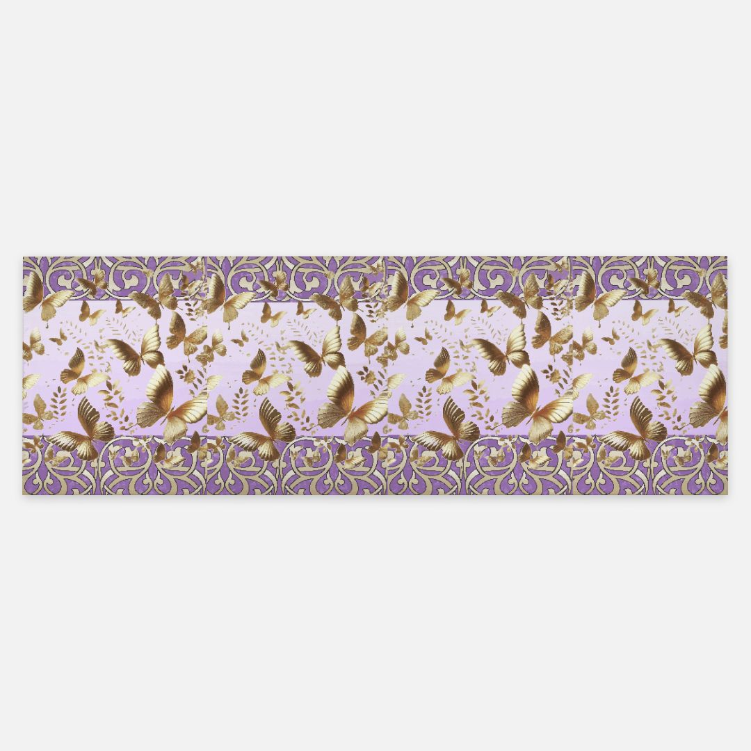 Golden Butterflies on Lavender Pashmina Scarf