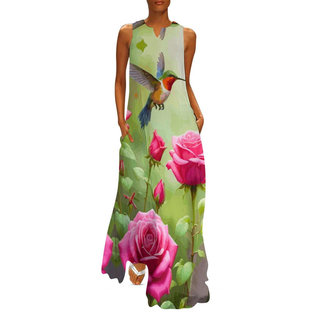 Women's Floral Designs Sleeveless Maxi Dress