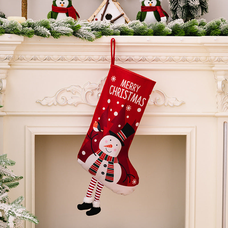 Merry Christmas Characters with Legs Hanging Stocking