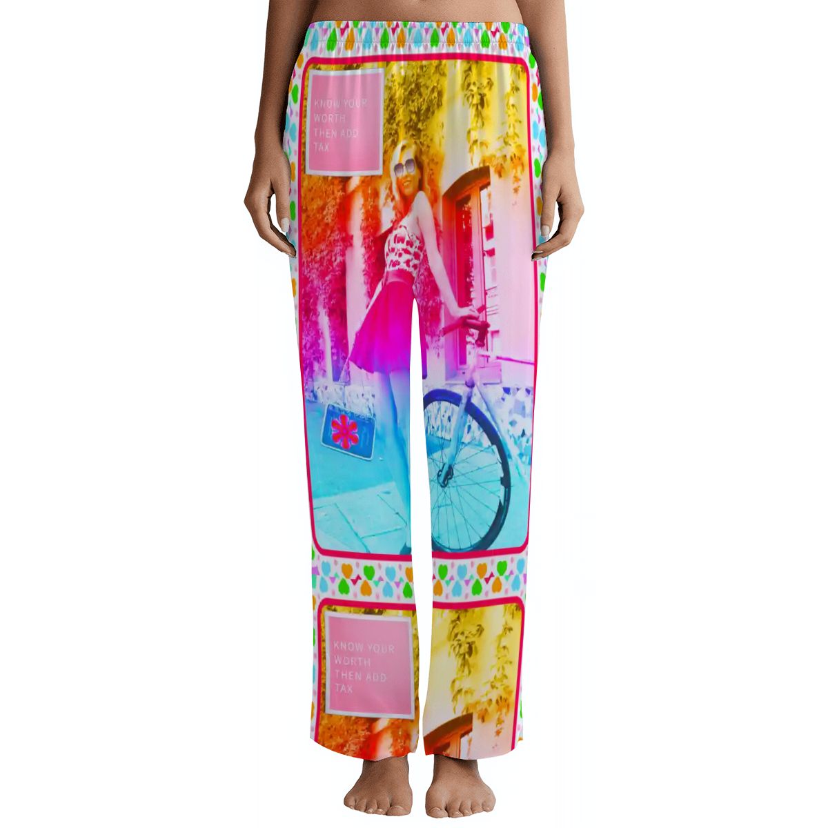 Women's Colorful Know Your Worth Lougewear Pajama Pants (Made in USA)